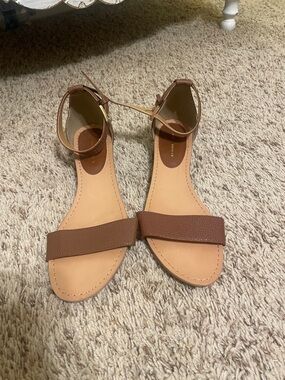 Tommy Hilfiger Brown Ankle-Strap Flat Sandals